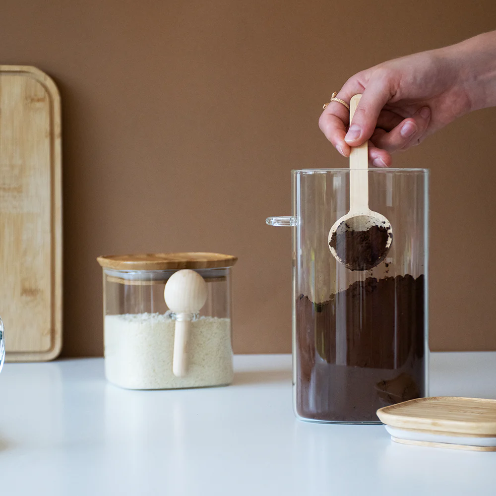 Glass Storage Canister with Bamboo Lid & Measuring Spoon - Image 3