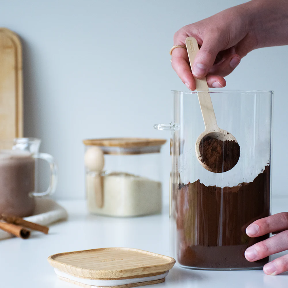 Glass Storage Canister with Bamboo Lid & Measuring Spoon - Image 4