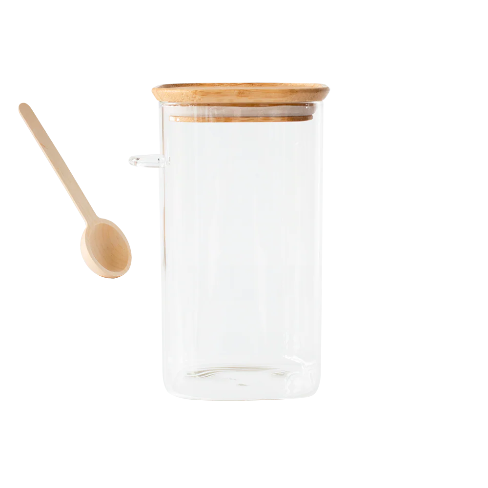 Glass Storage Canister with Bamboo Lid & Measuring Spoon - Image 6
