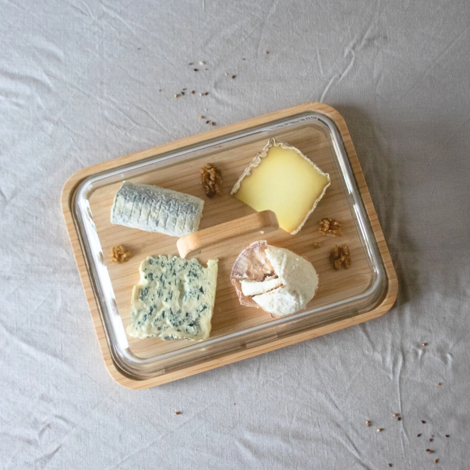 Glass & Bamboo Cheese Box - Image 3