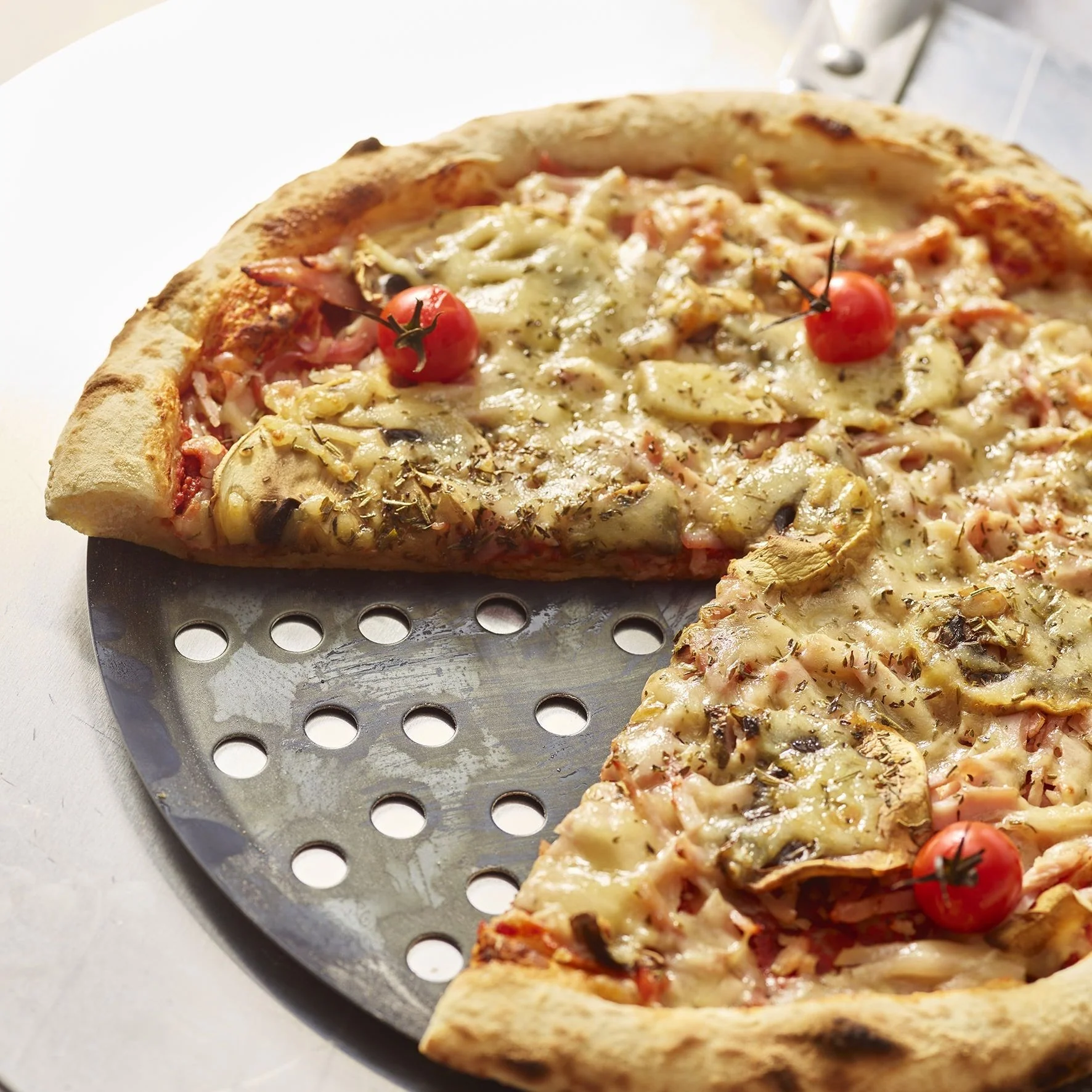 Perforated Blue Carbon Steel Pizza & Tart Sheet - Image 3