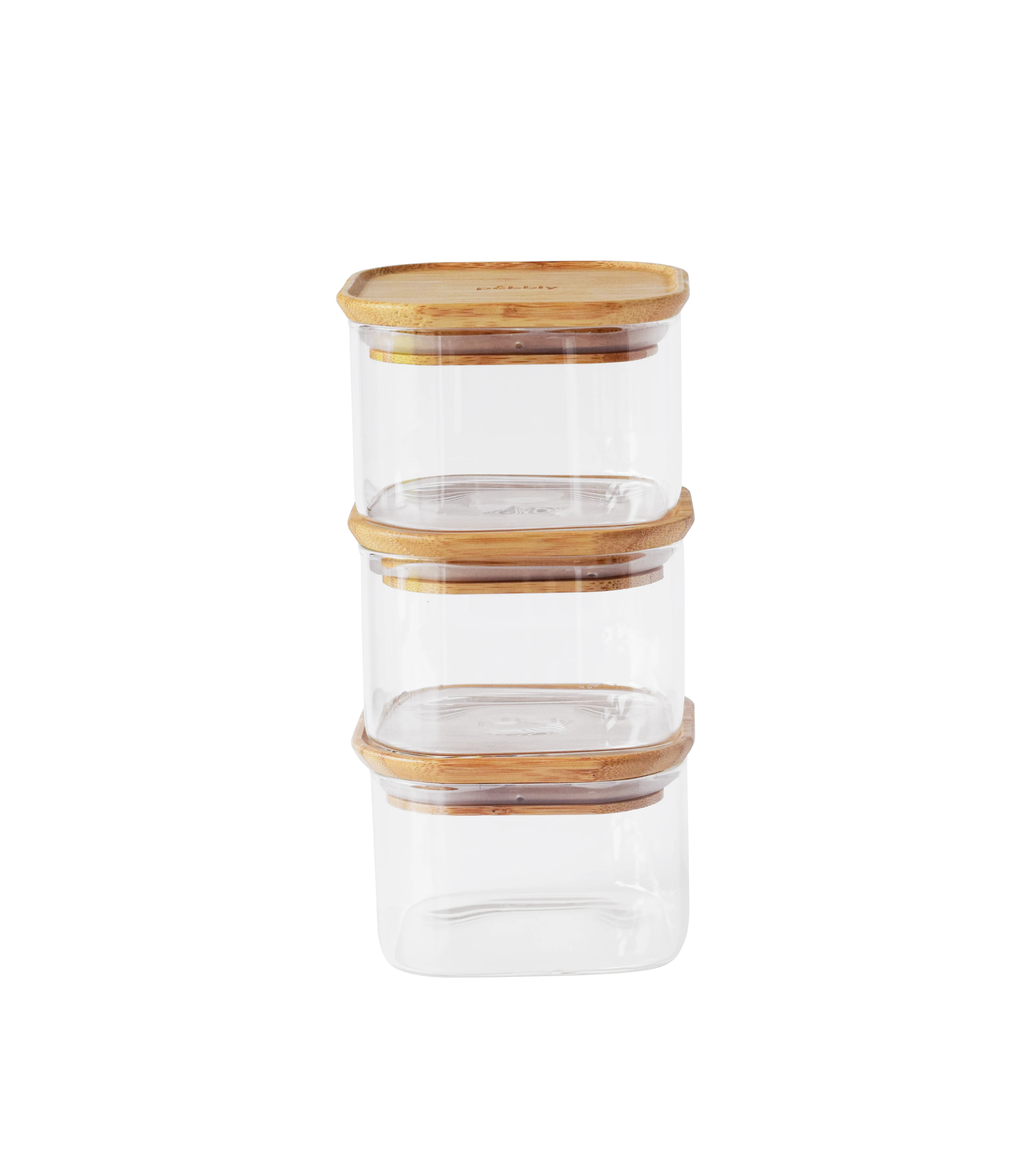 Square Glass Canisters with Bamboo Lids 3-Pack - Image 5
