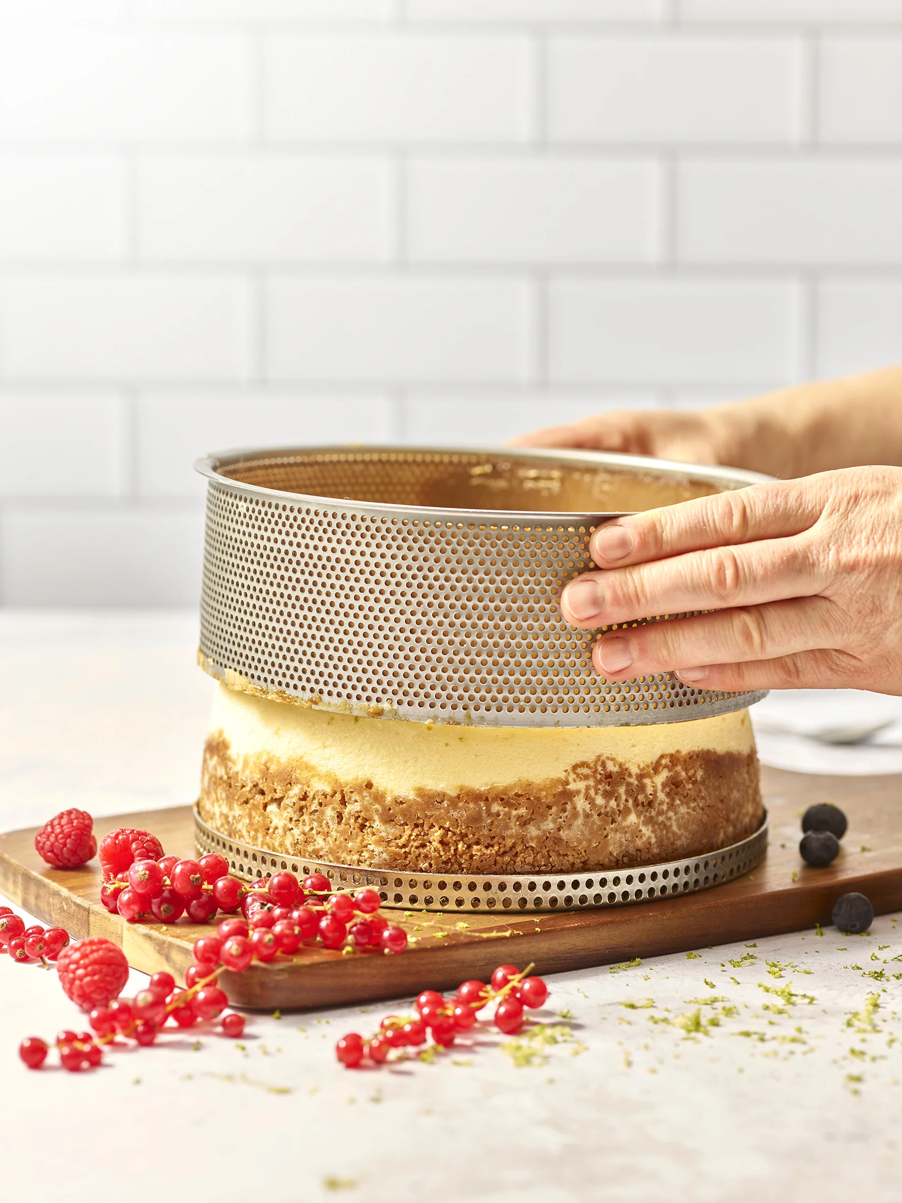 Stainless Steel Perforated Cheesecake Mold With Removable Base - Image 3